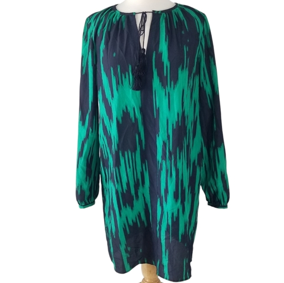 NWT Michael Michael Kors Long Sleeve Tassel Keyhole Collar Mini Dress Size M - Picture 1 of 13